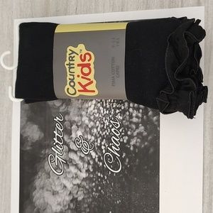 COUNTRY Kids Black Cotton Capri Tights Size 9-11 Yrs